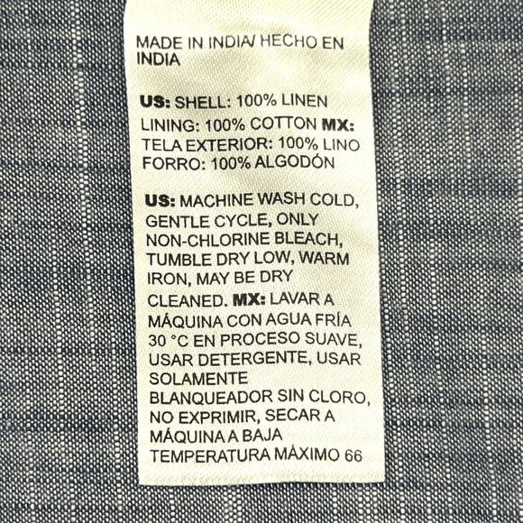 Chico's Size 0 (S/4) Stripe Linen Frayed Open Front Jacket Lined Career Wear - Picture 12 of 12